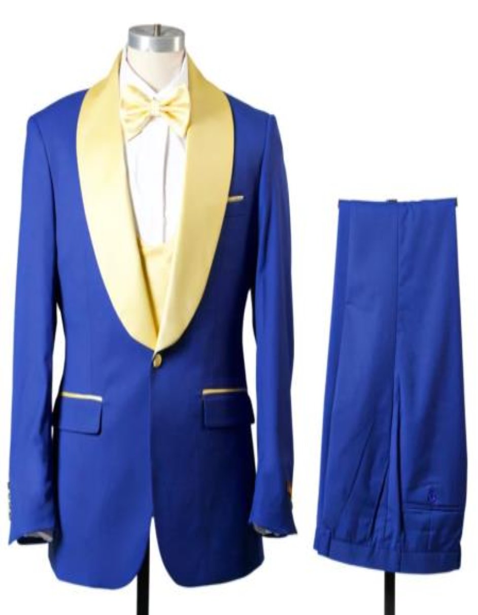 Blue Prom Suit For Men - Blue Homecoming Tuxedo With Vest Royal