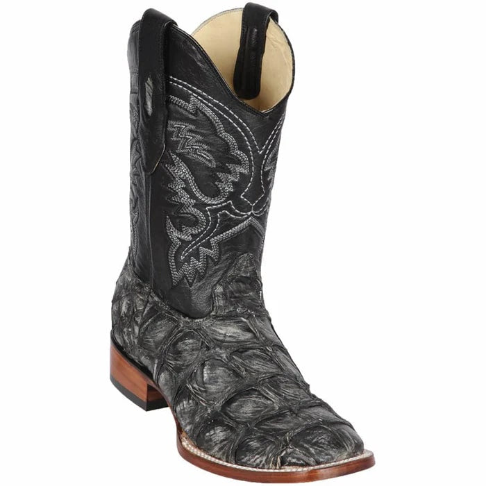 Los Altos Boots - Mens Dress Cowboy Boot - Low Priced Dark Brown Square Toe Ankle Boots- in Brown main image 0