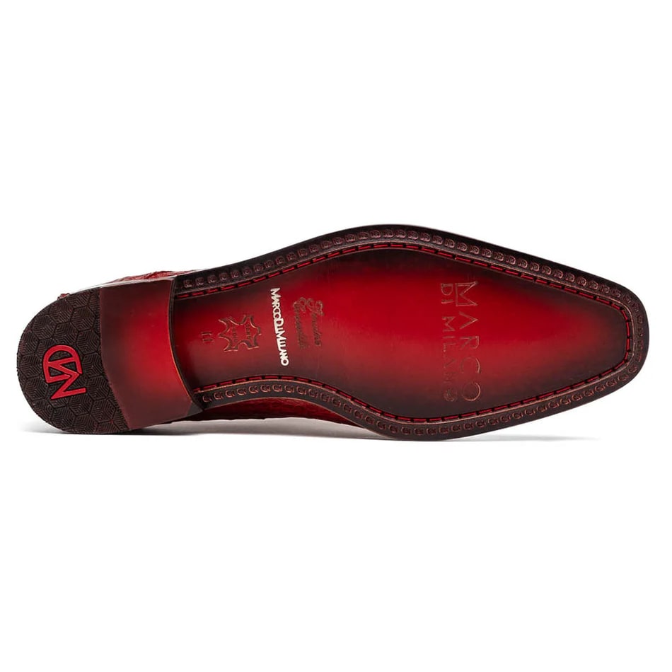 Marco Di Milano Rovigo Men' Shoes Red Genuine Caiman Crocodile Dress Single Monk-strap Loafers Marco Di Milano Rovigo Men' Shoes Red Genuine Caiman Crocodile Dress Single Monk-strap Loafers