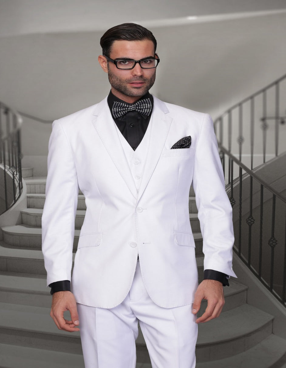 Mens High Quality 2 Button Wool Suit in White 1 2T-6857  - from alligatorwarehouse.com