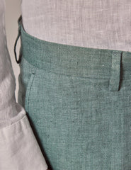 Mens Linen Suit For Beach Wedding - Summer  Suit in Sea Green