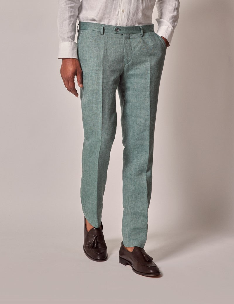 Mens Linen Suit For Beach Wedding - Summer  Suit in Sea Green Mens Linen Suit For Beach Wedding - Summer  Suit in Sea Green