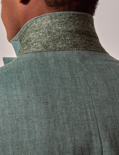 Mens Linen Suit For Beach Wedding - Summer  Suit in Sea Green 8 KS-5768  - from alligatorwarehouse.com