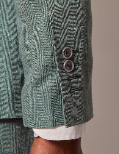 Mens Linen Suit For Beach Wedding - Summer  Suit in Sea Green 9 KS-5768  - from alligatorwarehouse.com
