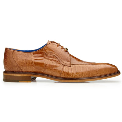 Men's Belvedere Siena Ostrich Leg Moc Toe Dress Shoe in Burned Amber 1 MEN 1463 BURNED AMBER-M-09.5  - from alligatorwarehouse.com