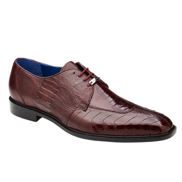 Men's Belvedere Siena Ostrich Leg Moc Toe Dress Shoe in Burgundy 2 MEN 1463 BURGUNDY-M-09  - from alligatorwarehouse.com