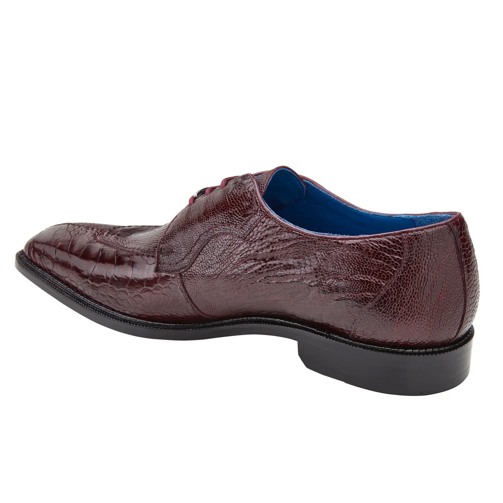 Men's Belvedere Siena Ostrich Leg Moc Toe Dress Shoe in Burgundy Men's Belvedere Siena Ostrich Leg Moc Toe Dress Shoe in Burgundy