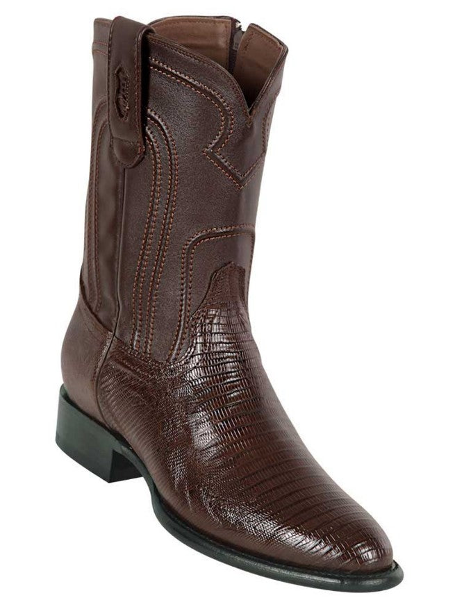 Los Altos Men's Genuine Lizard Teju Leather Insole Skin Brown Zipper Roper Toe Boot 1   - from alligatorwarehouse.com