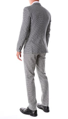 Mens Slim Fit Houndstooth Peak Lapel 2pc Suits