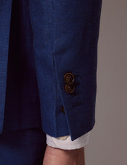 Mens Linen Suit For Beach Wedding - Summer Suit in Royal Blue Slim Fit