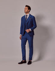 Mens Linen Suit For Beach Wedding - Summer Suit in Royal Blue Slim Fit