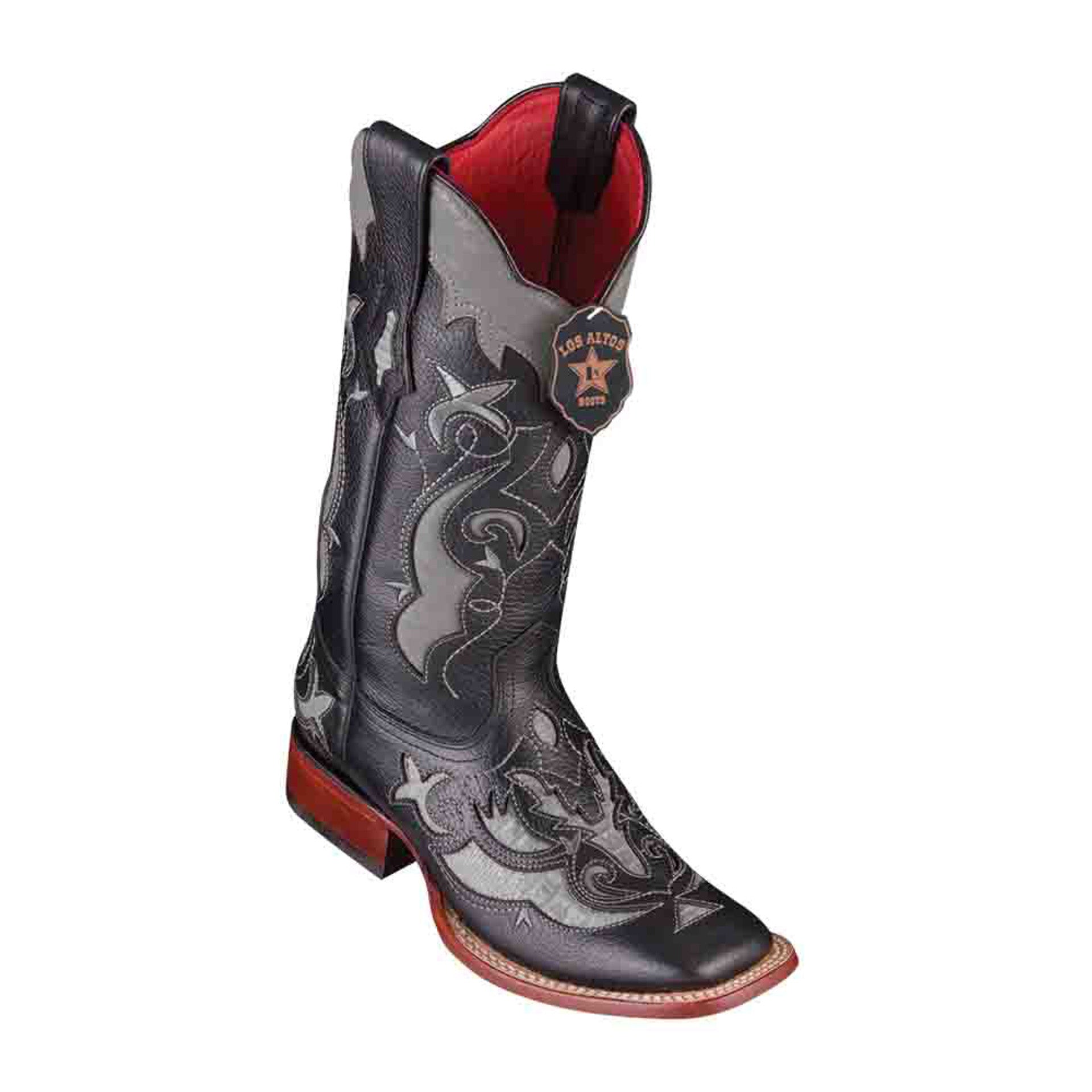 Los Altos Teju Lizard Gray Square Toe Women’s Boot 1   - from alligatorwarehouse.com