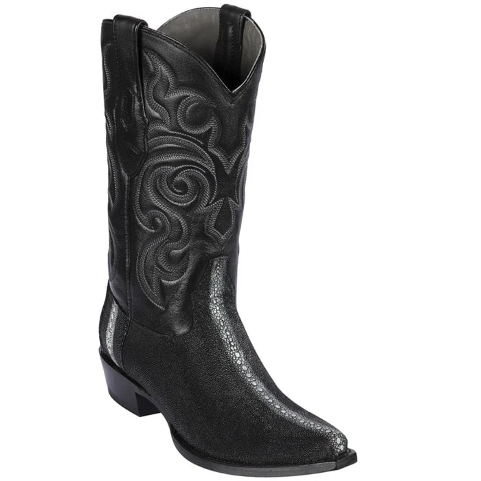 Los Altos Boots - Mens Dress Cowboy Boot - Low Priced Stingray Full Stone Snip Toe Boots- in  Black 1   - from alligatorwarehouse.com