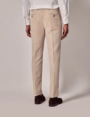 Mens Linen Suit For Beach Wedding - Summer Slim Suit in Stone