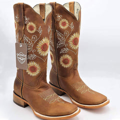 Sunflower square toe cowgirl boots