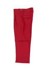 Tiglio Luxe Red Semi-Wide Leg Wool Marbella Dress Pants
