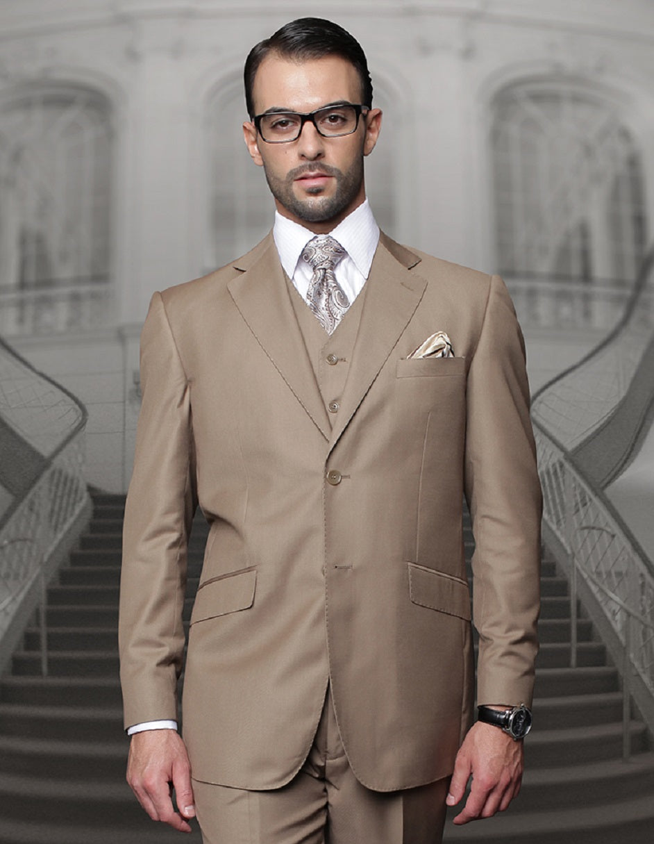 Mens Classic Fit Pleated Pant 2 Button Wool Suit in Bronze 1 TZ-100_BRONZE_52R  - from alligatorwarehouse.com