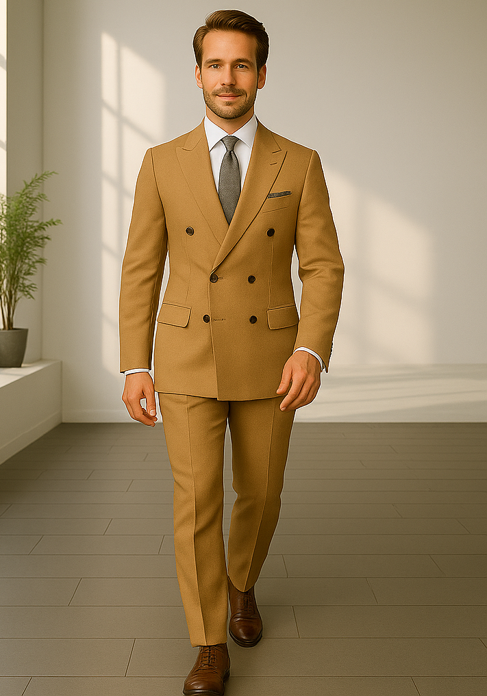 Wool Suit - Italian Made Business Suit by Statement Men's 2 Piece 100% Wool Double Breasted Suit - Pinstripe Pattern 20 ANTONIOsuit_Aqua_38R  - from alligatorwarehouse.com