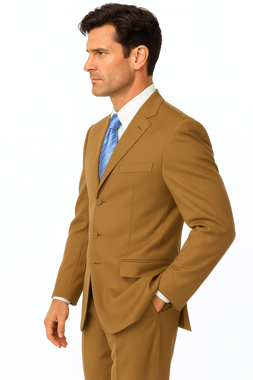 Mens Classic 3 button 2 Piece Suit in Navy