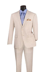 Mens Vinci 2 Piece Seersucker Black Notch Lapel Suit