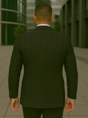 Wool Suit - Italian Made Business Suit by Statement Men's 3 Piece 100% Wool Modern Fit Suit - Bold Accent Color