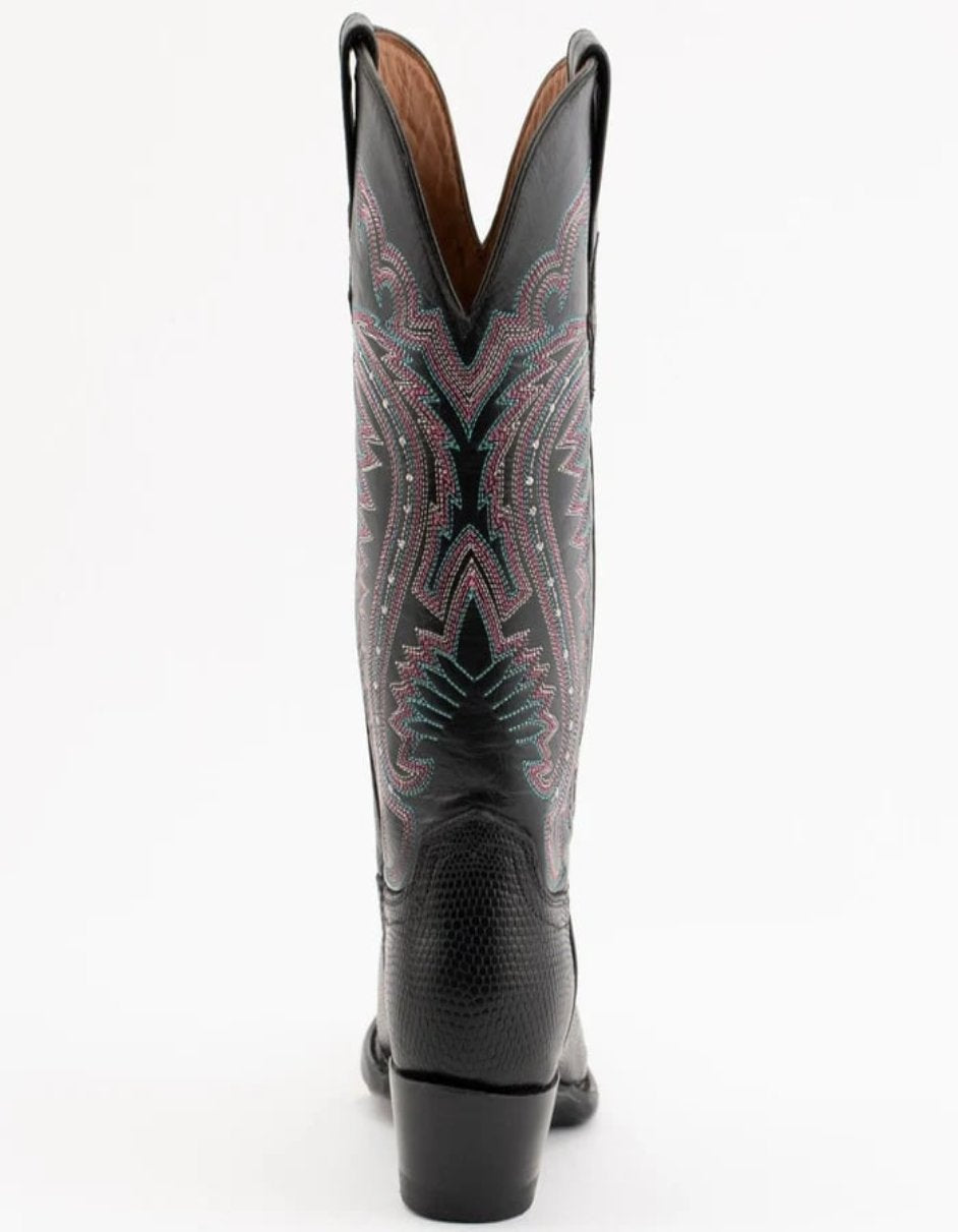 Ferrini Women's Taylor Snip Toe Genuine Lizard Boots - Black Ferrini Women's Taylor Snip Toe Genuine Lizard Boots - Black