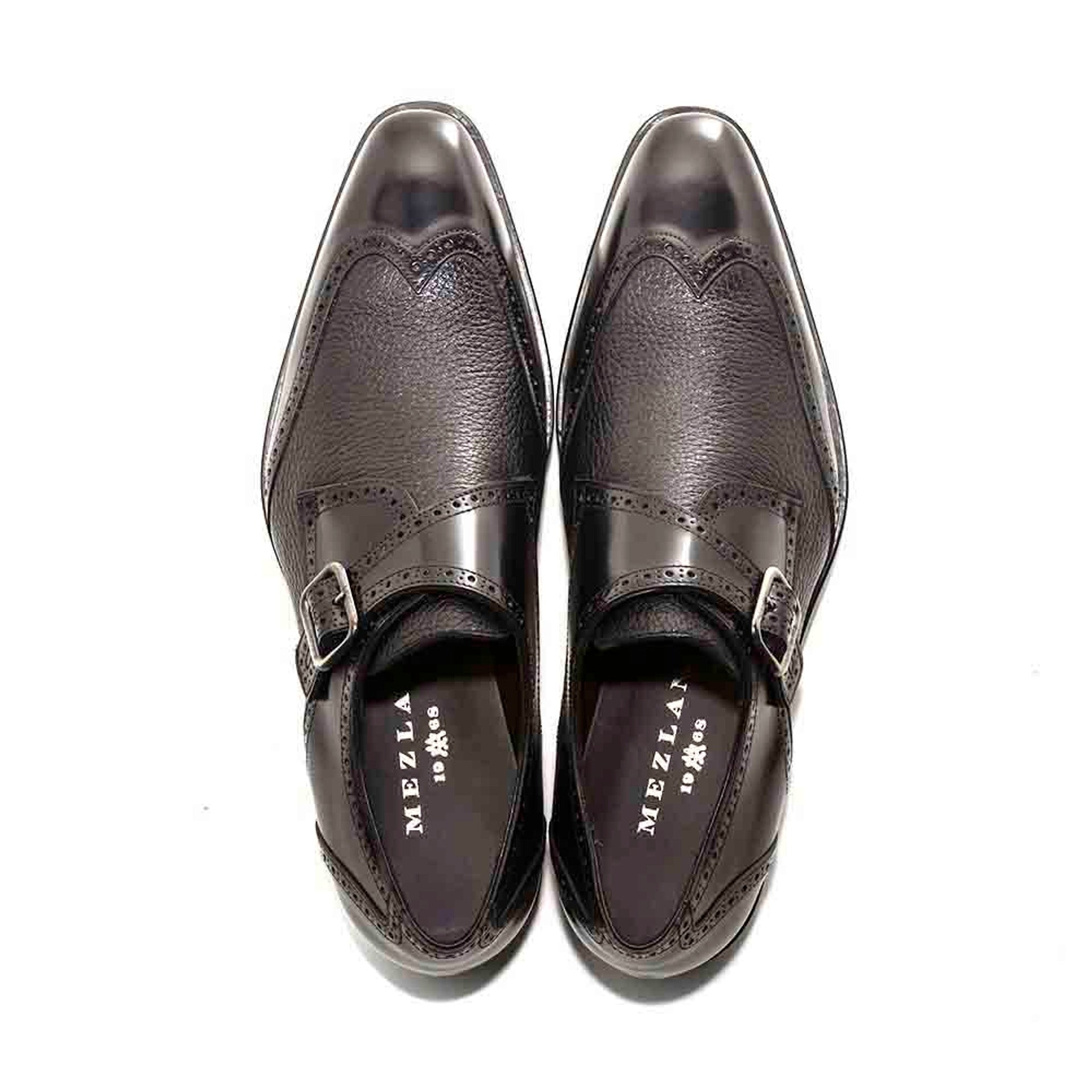 Senator By Mezlan In Black Monkstrap Genuine Deerskin 2   - from alligatorwarehouse.com