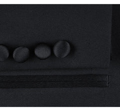 Mens Traditional Two Button Classic Fit Notch Black Tuxedo
