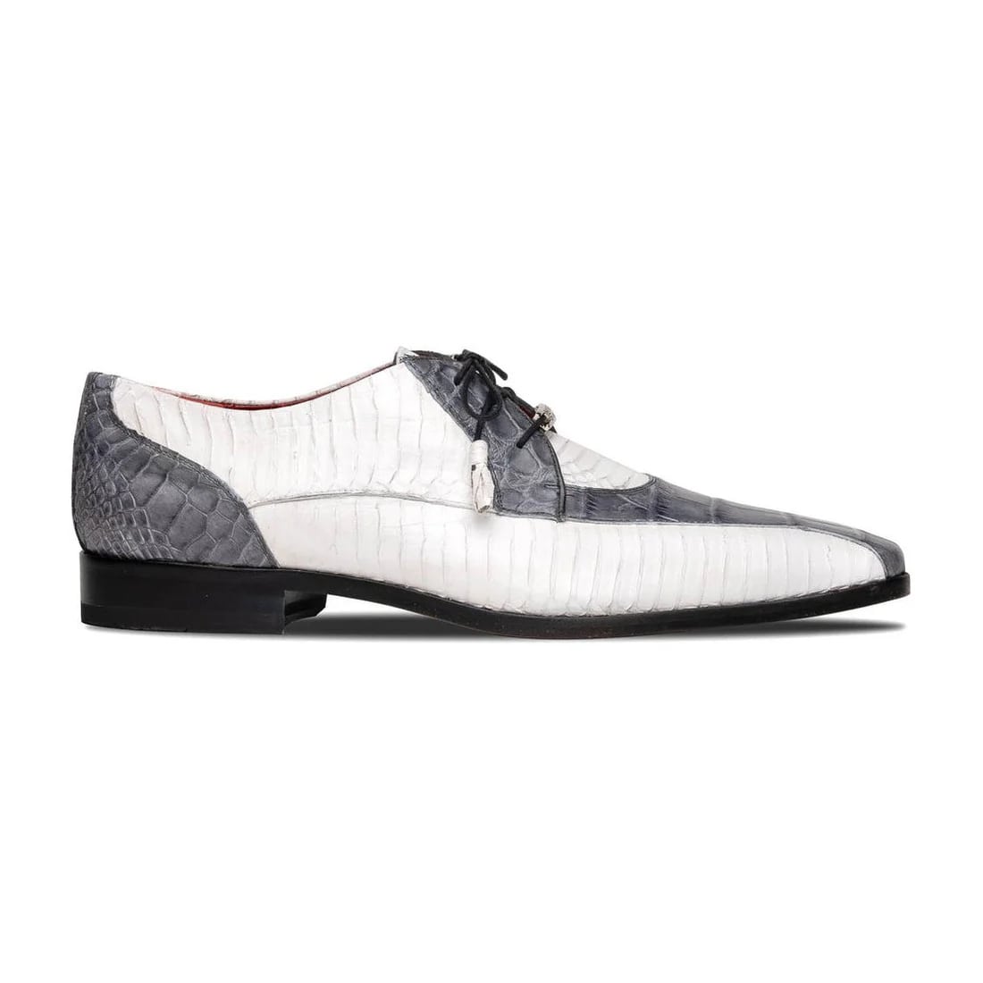 Marco Di Milano Moncalieri Men's Shoes Gray & White Genuine Alligator / Cobra Dress Derby Oxfords Marco Di Milano Moncalieri Men's Shoes Gray & White Genuine Alligator / Cobra Dress Derby Oxfords