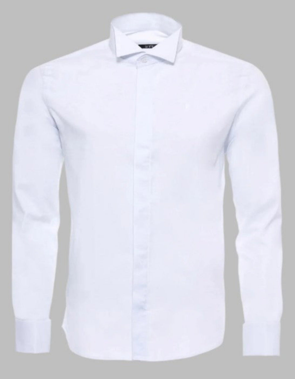 White Plain Stand Collar Formal Tuxedo Shirt 1   - from alligatorwarehouse.com