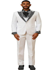 White and Black Prom Tuxedos - Perfect Wedding Suit Vested rhinestone Lapelled