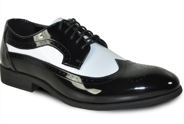 TAB-3 Oxford Formal Dress Shoes 1 6881_BLK/WHT_6  - from alligatorwarehouse.com