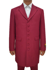Mens Classic Vested Burgundy Suit