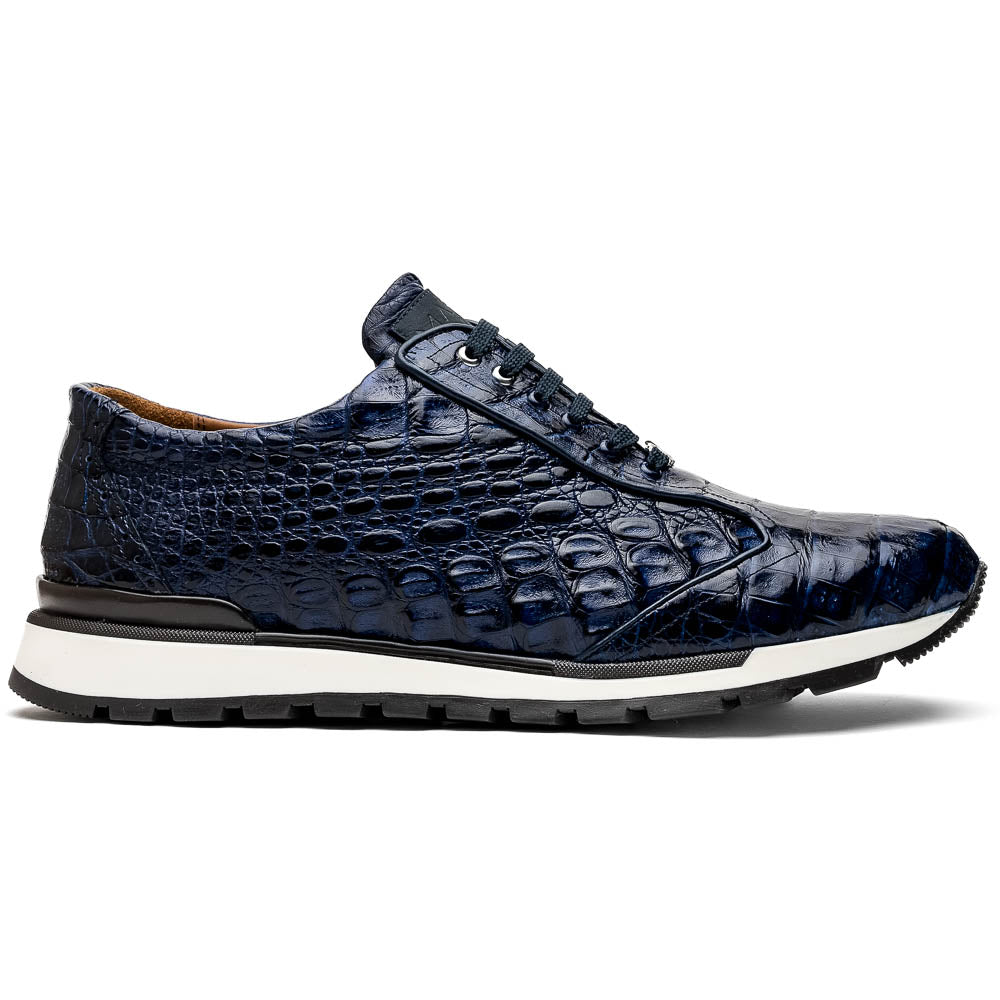 Marco Di Milano Alonzo Navy Genuine Caiman Crocodile Casual Sneakers 1 ALONZO_CAIMAN FUSCUS_NAVY_8  - from alligatorwarehouse.com