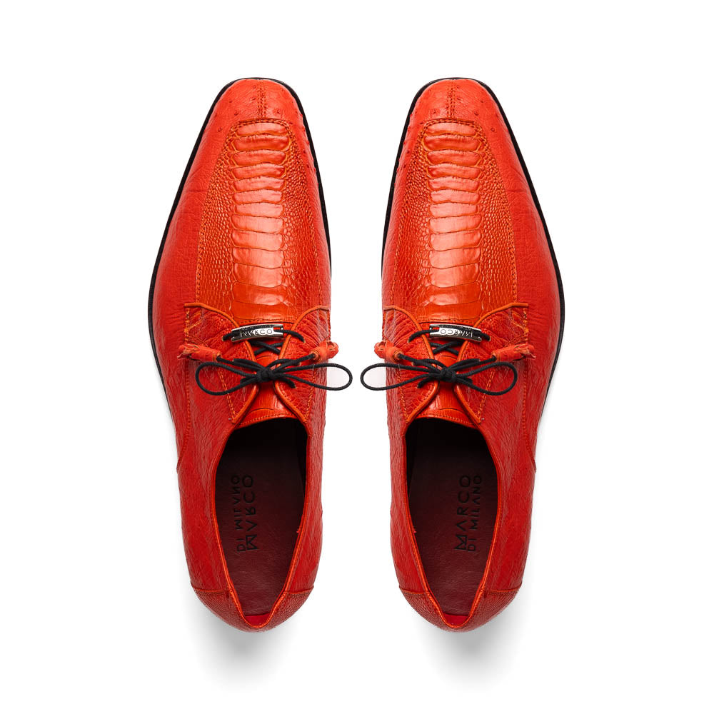 Marco Di Milano Andretti Orange Ostrich Leg Shoes 4 ANDRETTI_OSTRICH LEG_ORANGE_8  - from alligatorwarehouse.com