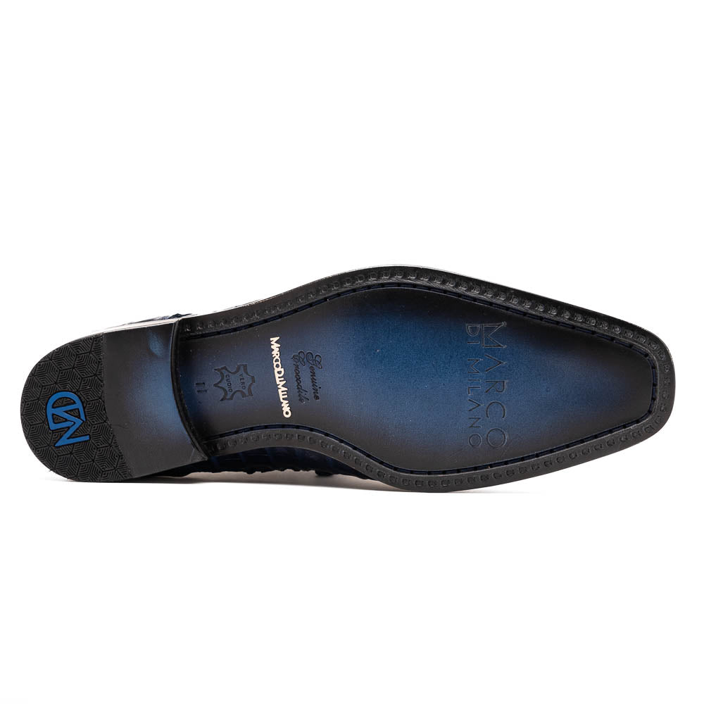 Marco Di Milano Apricena Caiman Crocodile Derby in Midnight 2 APRICENA_CAIMAN FUSCUS_MIDNIGHT_8  - from alligatorwarehouse.com