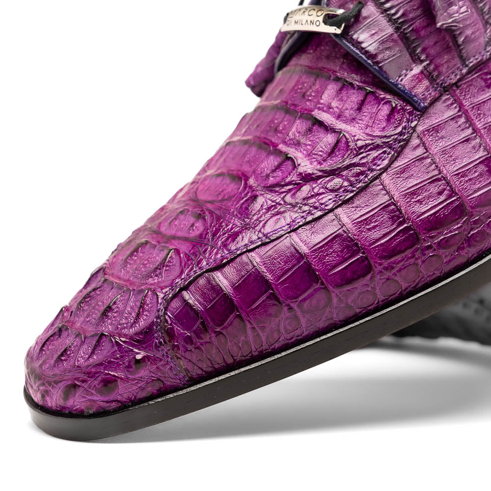Marco Di Milano Apricena Caiman Crocodile Derby in Purple 3 APRICENA_CAIMAN FUSCUS_PURPLE_8  - from alligatorwarehouse.com