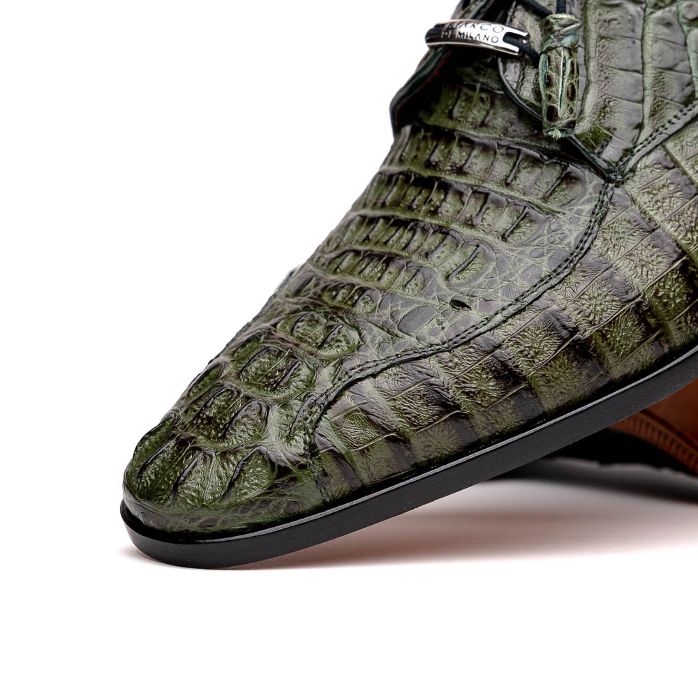 Marco Di Milano Apricena Caiman Crocodile Derby in Woodgreen 4 APRICENA_CAIMAN FUSCUS_WOODGREEN_8.5  - from alligatorwarehouse.com