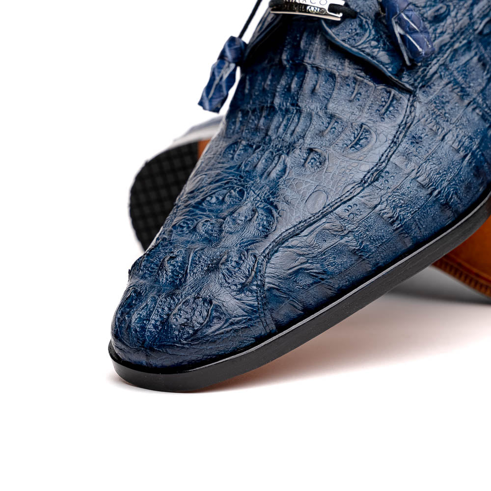 Marco Di Milano Apricena Caiman Crocodile Derby in Navy 4 APRICENA_CAIMAN FUSCUS_NAVY_8  - from alligatorwarehouse.com