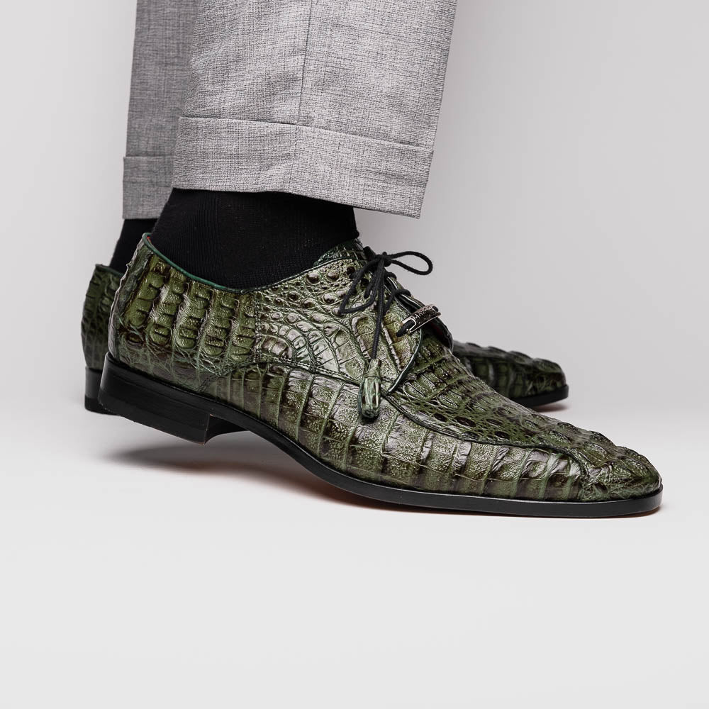 Marco Di Milano Apricena Caiman Crocodile Derby in Woodgreen 5 APRICENA_CAIMAN FUSCUS_WOODGREEN_8.5  - from alligatorwarehouse.com