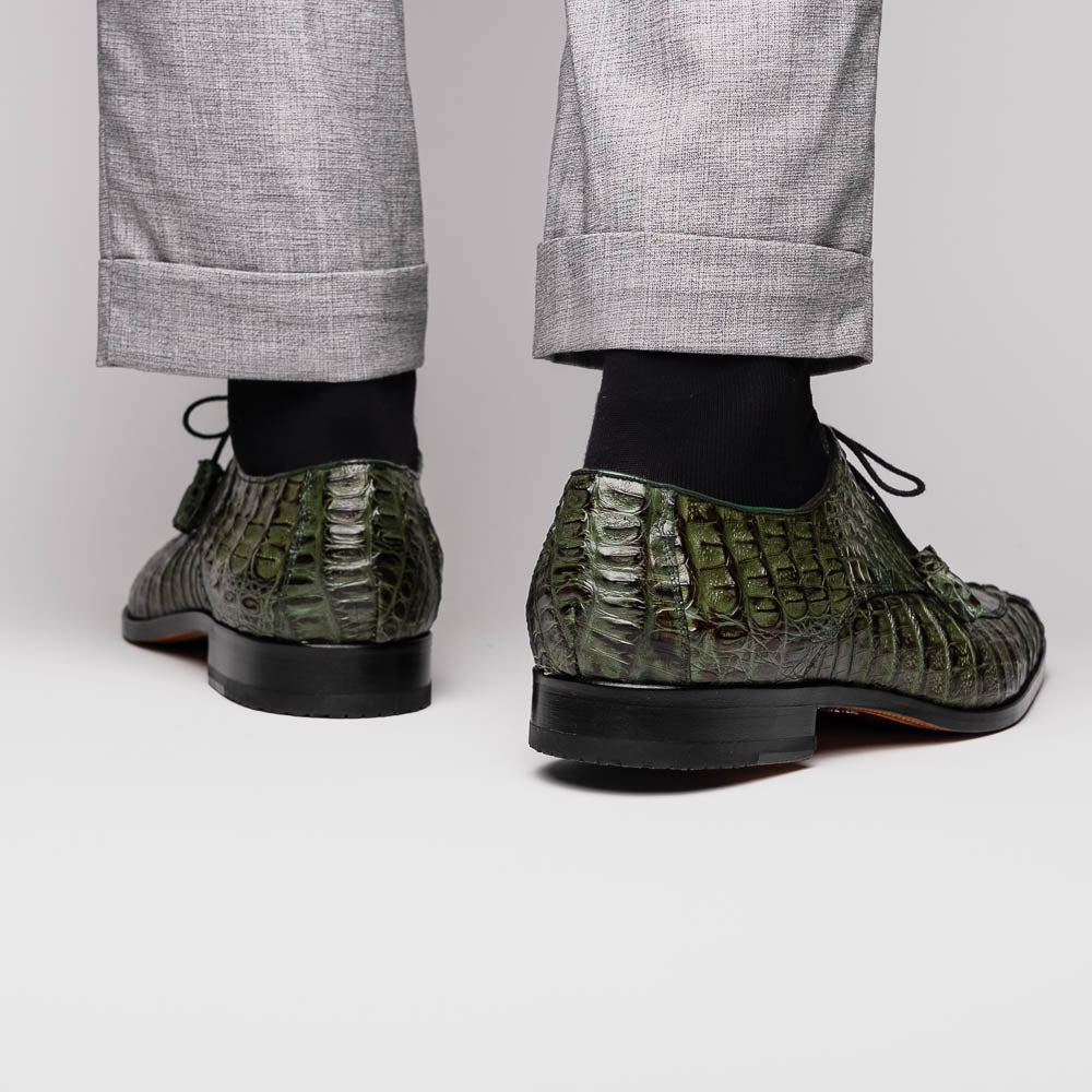 Marco Di Milano Apricena Caiman Crocodile Derby in Woodgreen 6 APRICENA_CAIMAN FUSCUS_WOODGREEN_8.5  - from alligatorwarehouse.com
