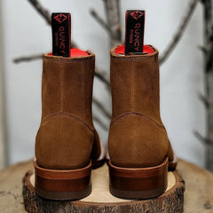 Botines Charros de Gamuza Original Punta Cuadrada Color Shedron