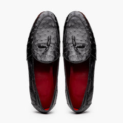 Aubiere Black Ostrich Loafer