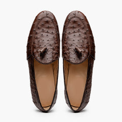 Aubiere Brown Ostrich Loafer
