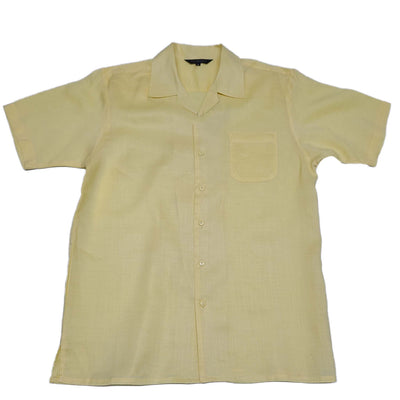 Mens Yellow Linen Shirt and Pants Casual Outfit Set