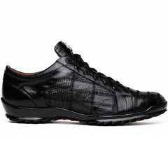 Marco Di Milano Bari Black Lizard Patchwork Sneakers