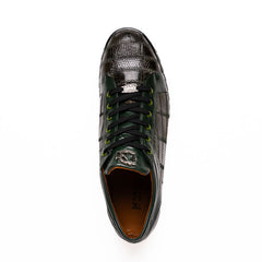 Marco Di Milano Bari Green Lizard Patchwork Sneakers