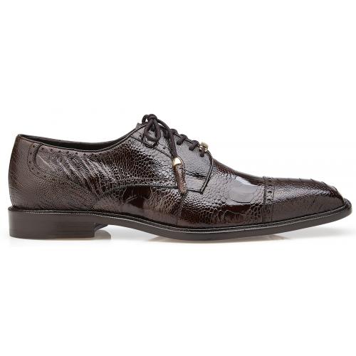 Belvedere Men's Batta Chocolate Genuine Ostrich Oxfords 1 MEN 14006 CHOCOLATE-M-09  - from alligatorwarehouse.com