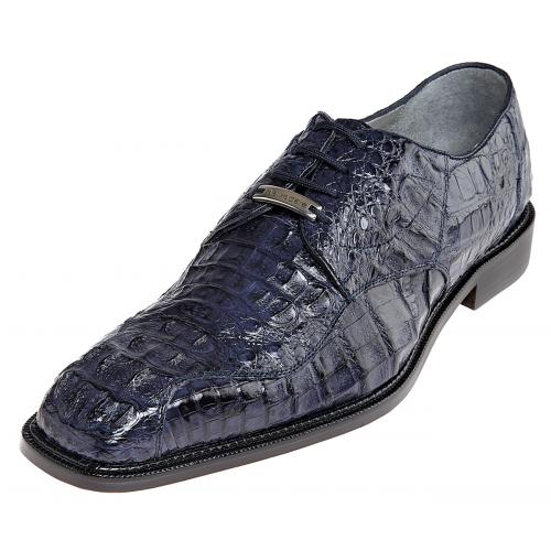 Belvedere Chapo Navy All-Over Genuine Hornback Crocodile Shoes 1 MEN 1465 NAVY-M-09  - from alligatorwarehouse.com