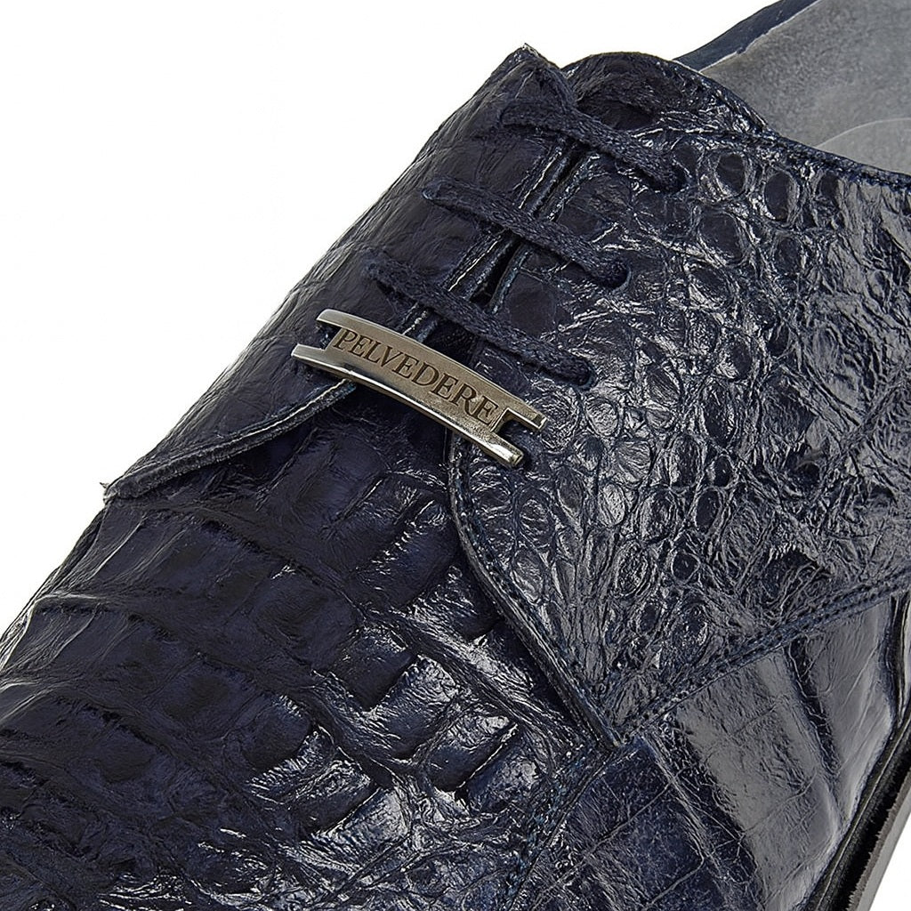 Belvedere Chapo Navy All-Over Genuine Hornback Crocodile Shoes 8 MEN 1465 NAVY-M-09  - from alligatorwarehouse.com